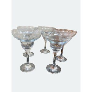 Margarita Goblets Tall Stems & Wide Rims Elegant Glass Beverage Drink Set 5